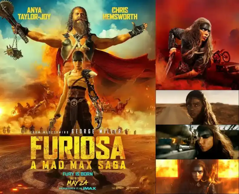 퓨리오사: 매드맥스 사가 포스터와 주인공 퓨리오사의 주요 장면들