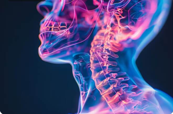 갑상선 이상 여부를 체크하는 엑스레이 사진