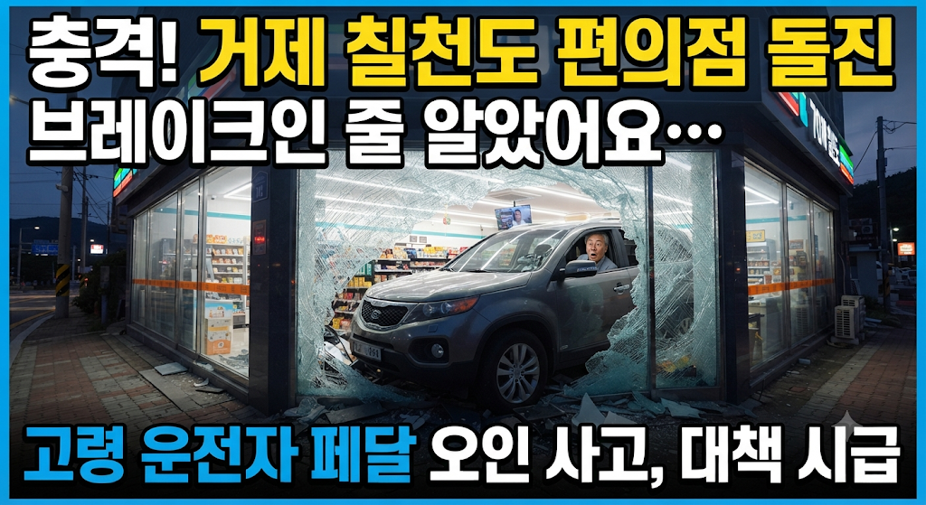 거제 칠천도 편의점 돌진 70대 고령 운전자 페달 오인 사고, 대책 시급
