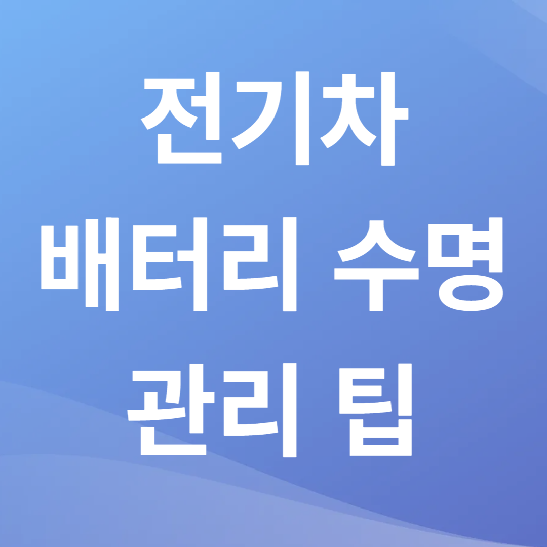 전기차 배터리 수명 관리 팁