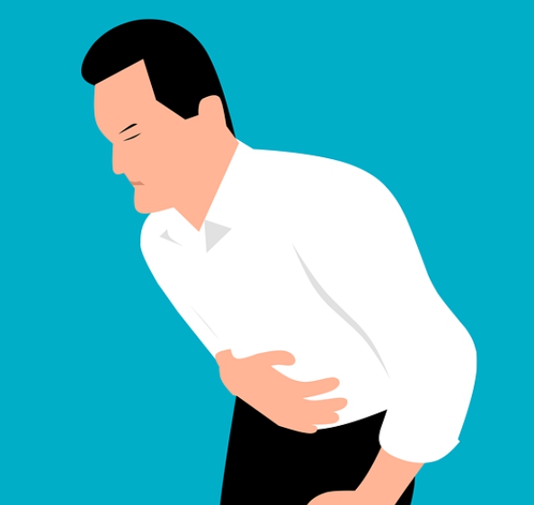 위축성 위염 증상 중 하나인 복통을 나타내는 이미지입니다.