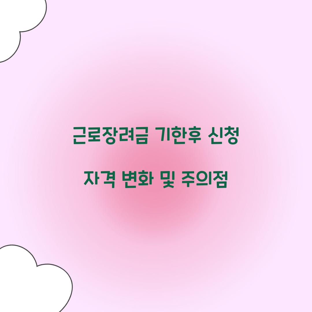 근로장려금 기한후 신청