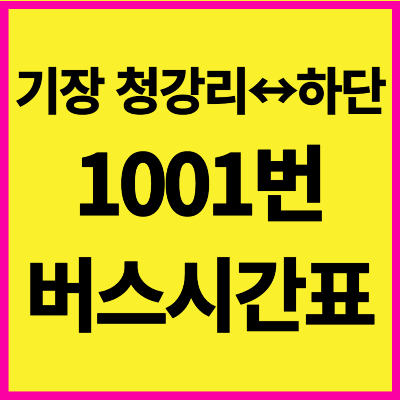 부산 1001번 버스 시간표