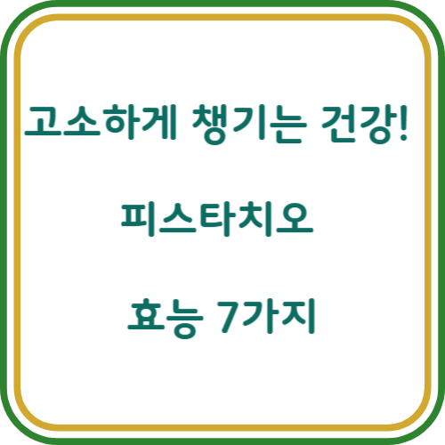 피스타치오 효능