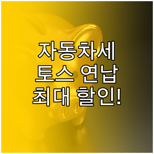 토스로 자동차세 연납하고 세금 할인받..