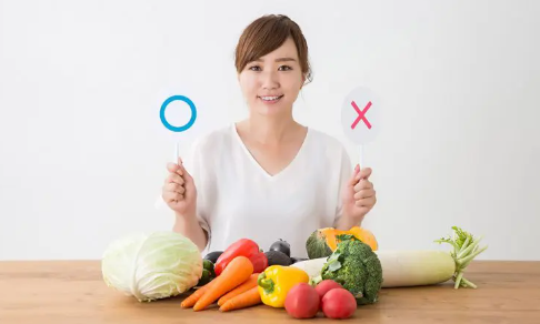 섭취 권장 식품과 섭취를 권장하지 않는 식품.