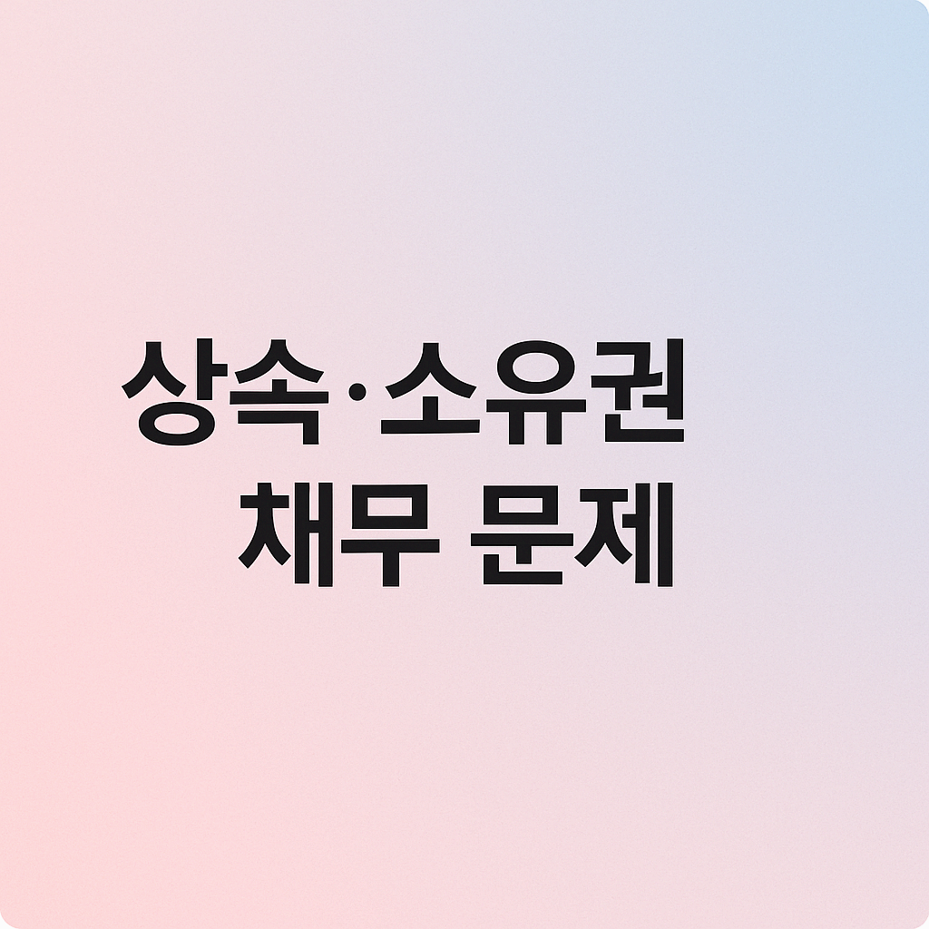 상속&middot;소유권&middot;채무 문제