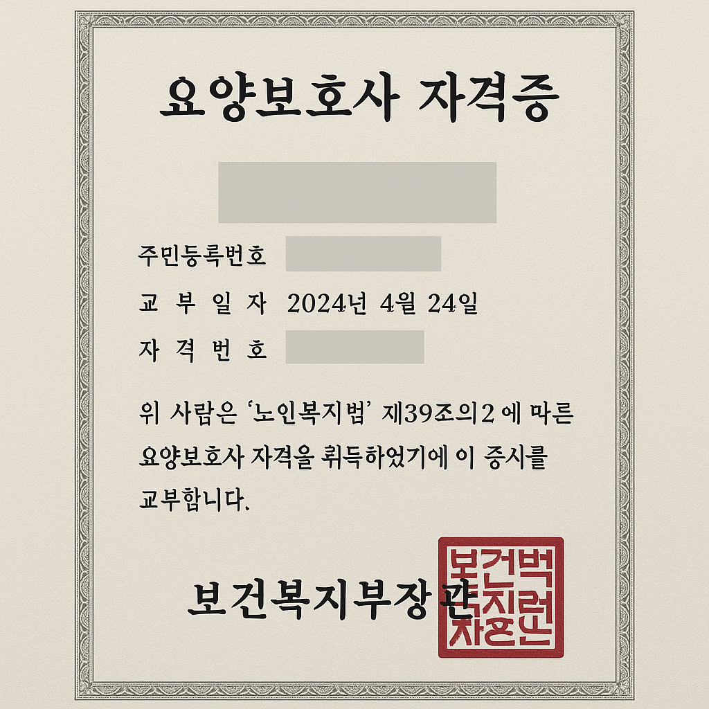 요양보호사 자격증