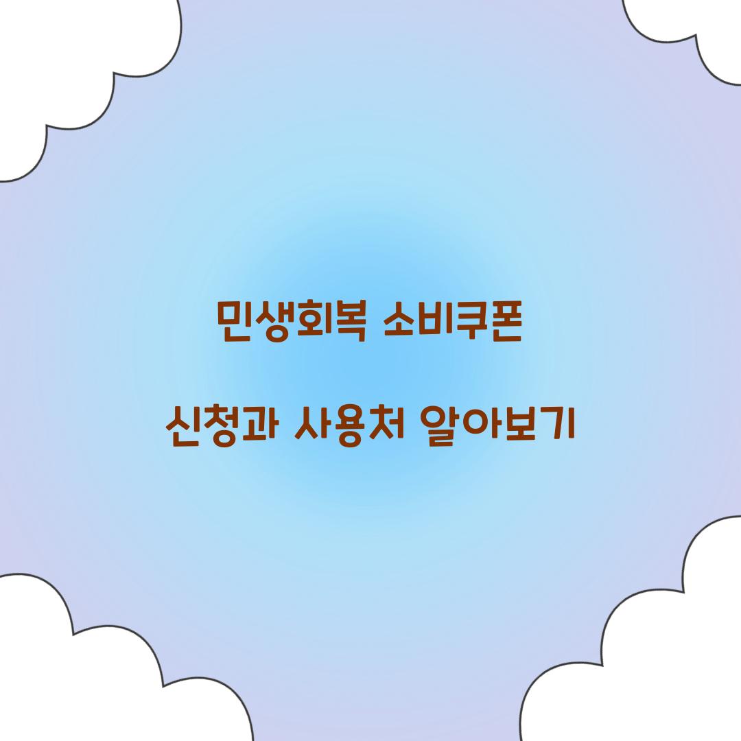 민생회복 소비쿠폰