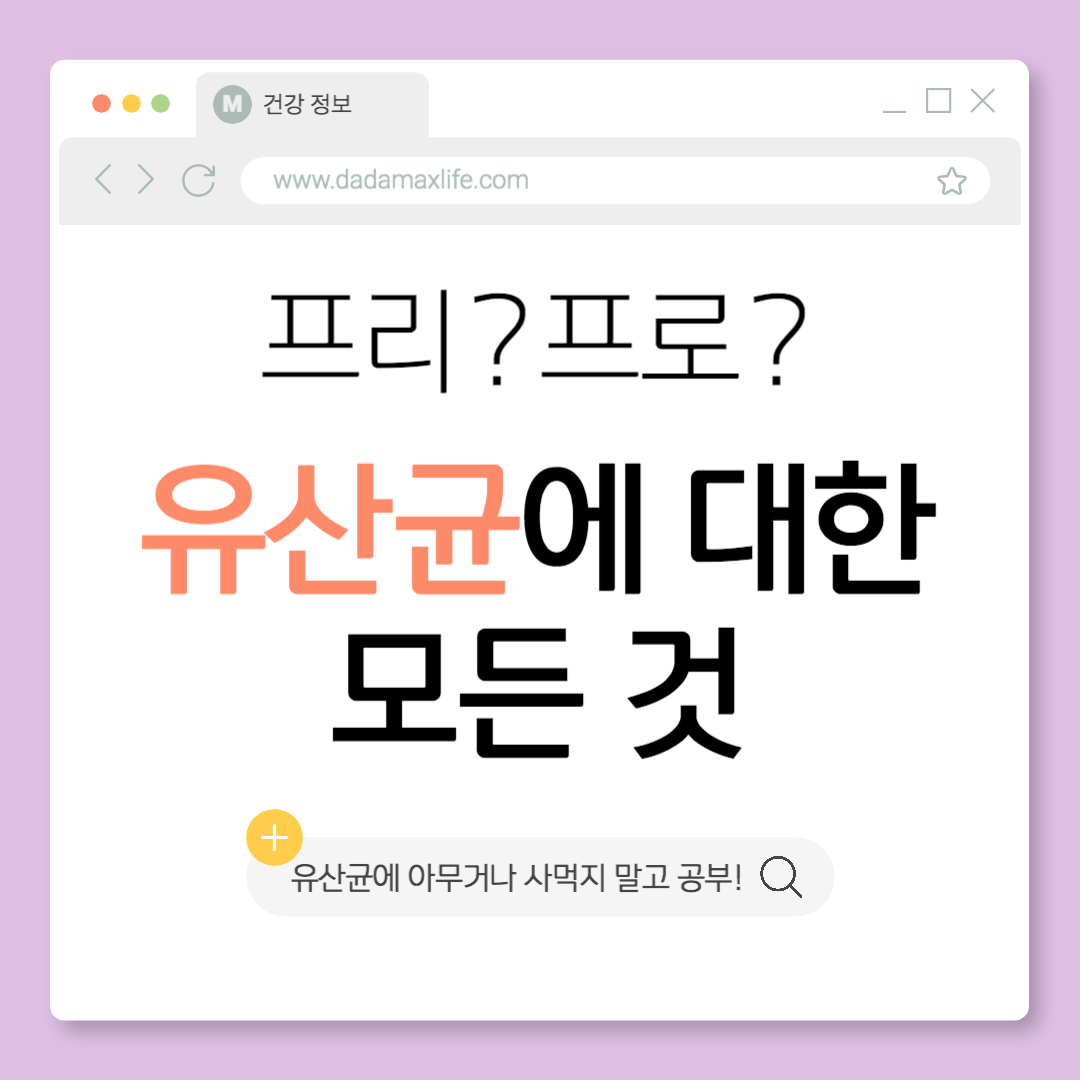 장 건강을 위한 비밀, 유산균. 프로바이오틱스와 프리바이오틱스