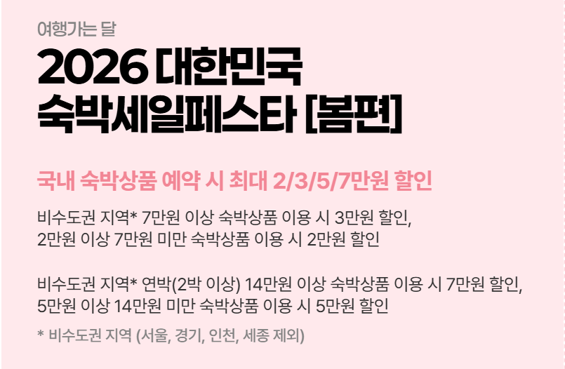 2026 숙박 세일 페스타 쿠폰 받는 방법