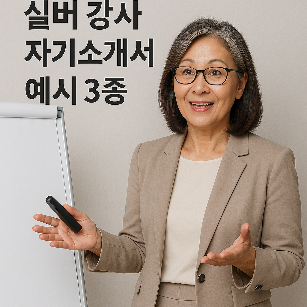 실버 강사 자기소개서 예시 3종