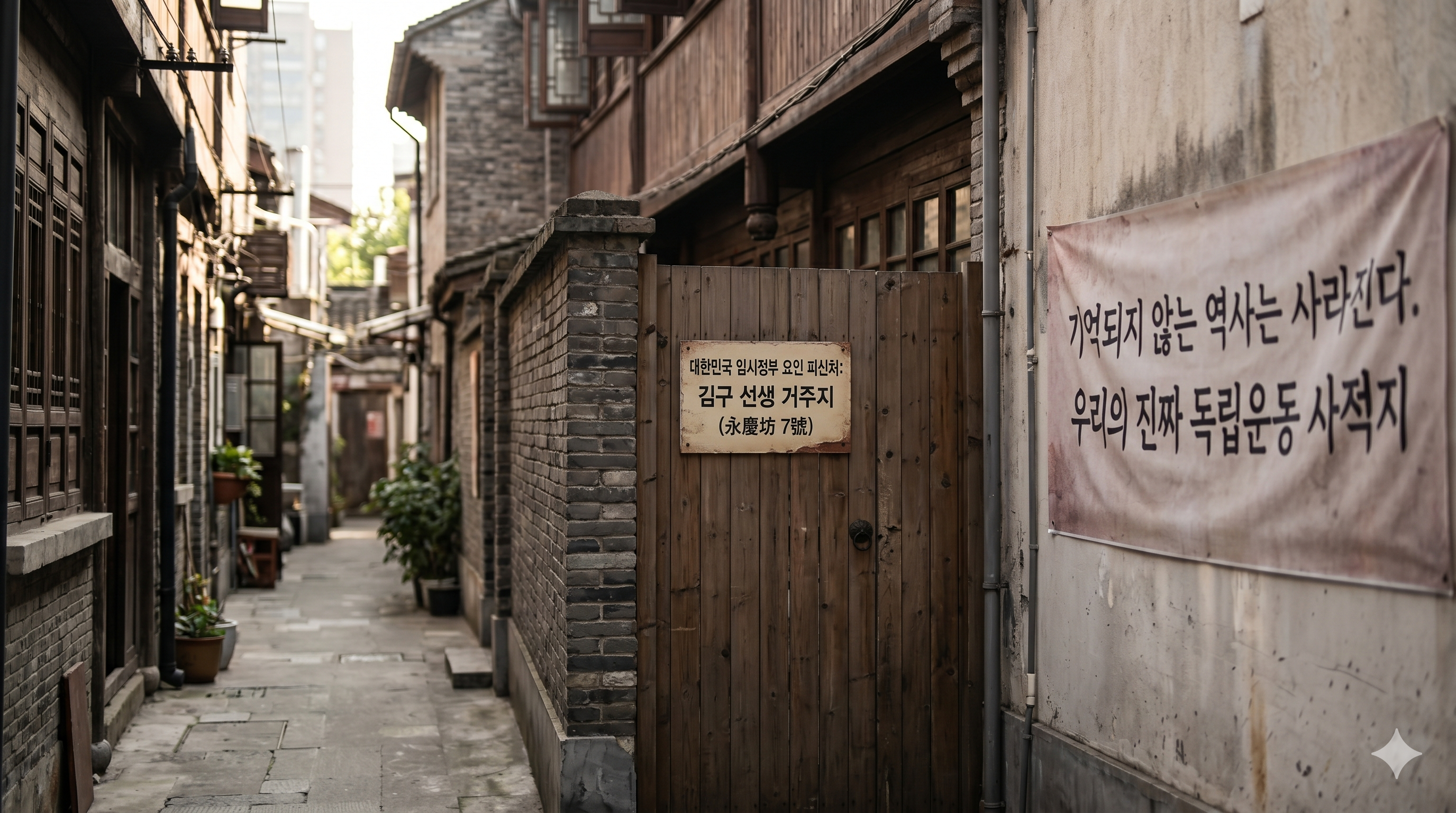 서울교육청 청소년 독립운동 탐방 기획 논란에 있었던 김구 선생 임시정부 사진 (AI그림으로 실제와는 관련없음)