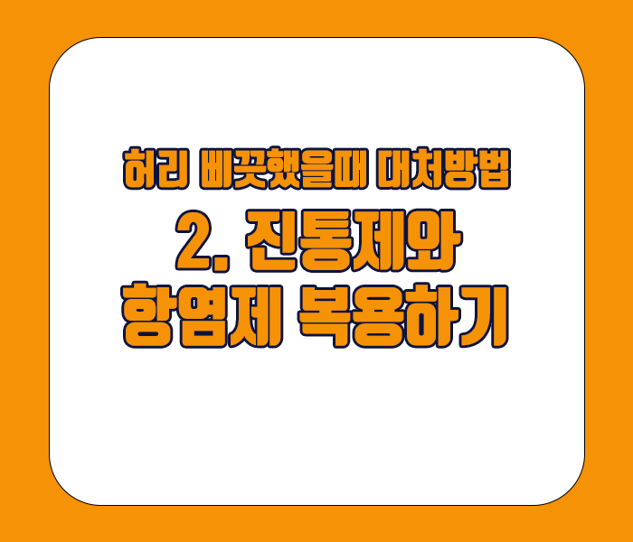 허리 삐끗했을때 대처방법 - 진통제와 항염제 복용하기