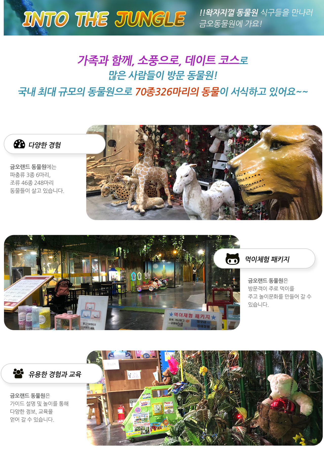 금오랜드 실내동물원 홍보포스터