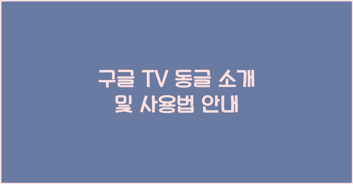 구글 tv 동글