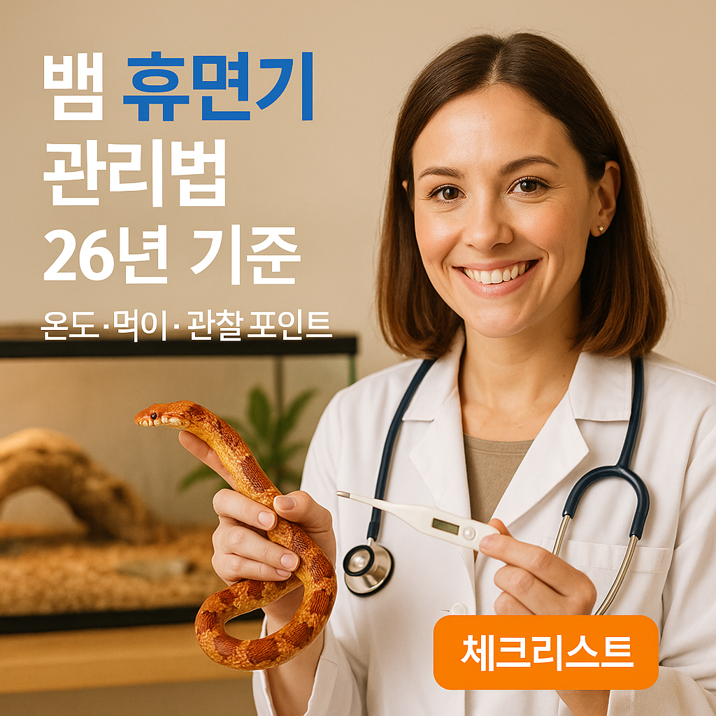 뱀 휴면기 관리법 26년 기준 | 온도·먹이·관찰 포인트