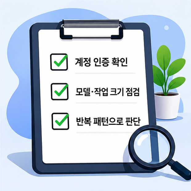Gemini CLI quota exceeded 예외 상황을 예방하기 위한 계정 인증과 사용량 교차 검증 절차 흐름도