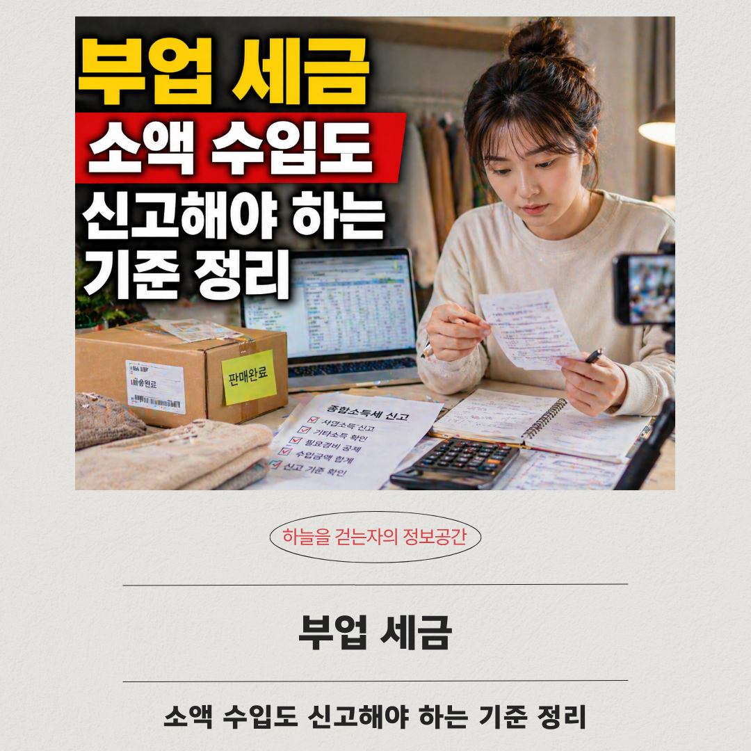 부업 세금 소액 수입도 신고해야 하는 기준 정리