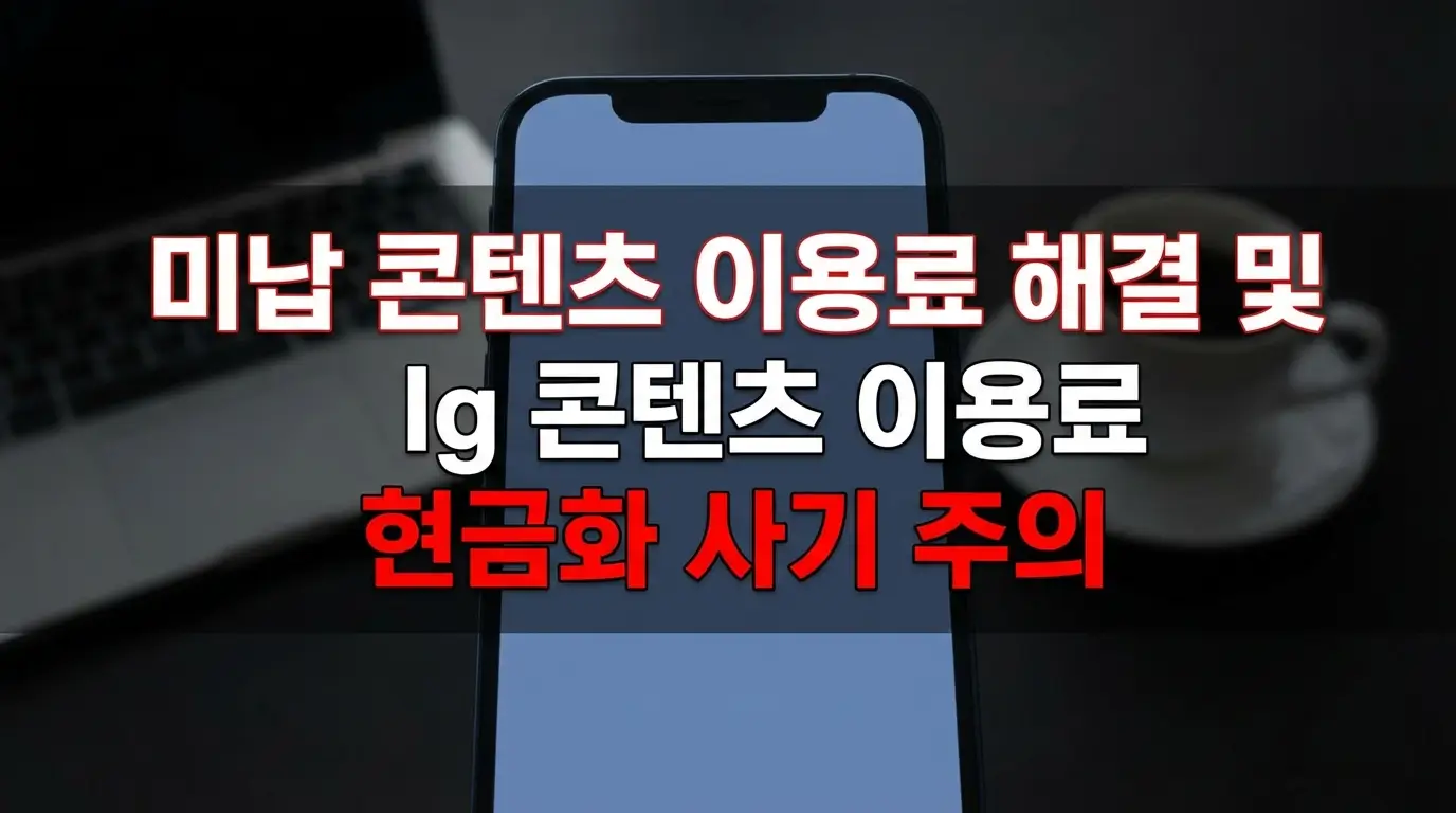 미납 콘텐츠 이용료 해결 및 lg 콘텐츠 이용료 현금화 사기 주의