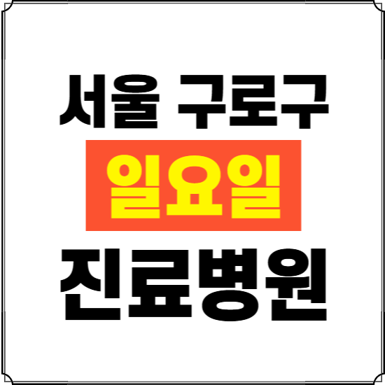 서울 구로구 일요일 진료병원 찾기 ❘ 24시 휴일 주말 응급 야간 심야 문여는 병원