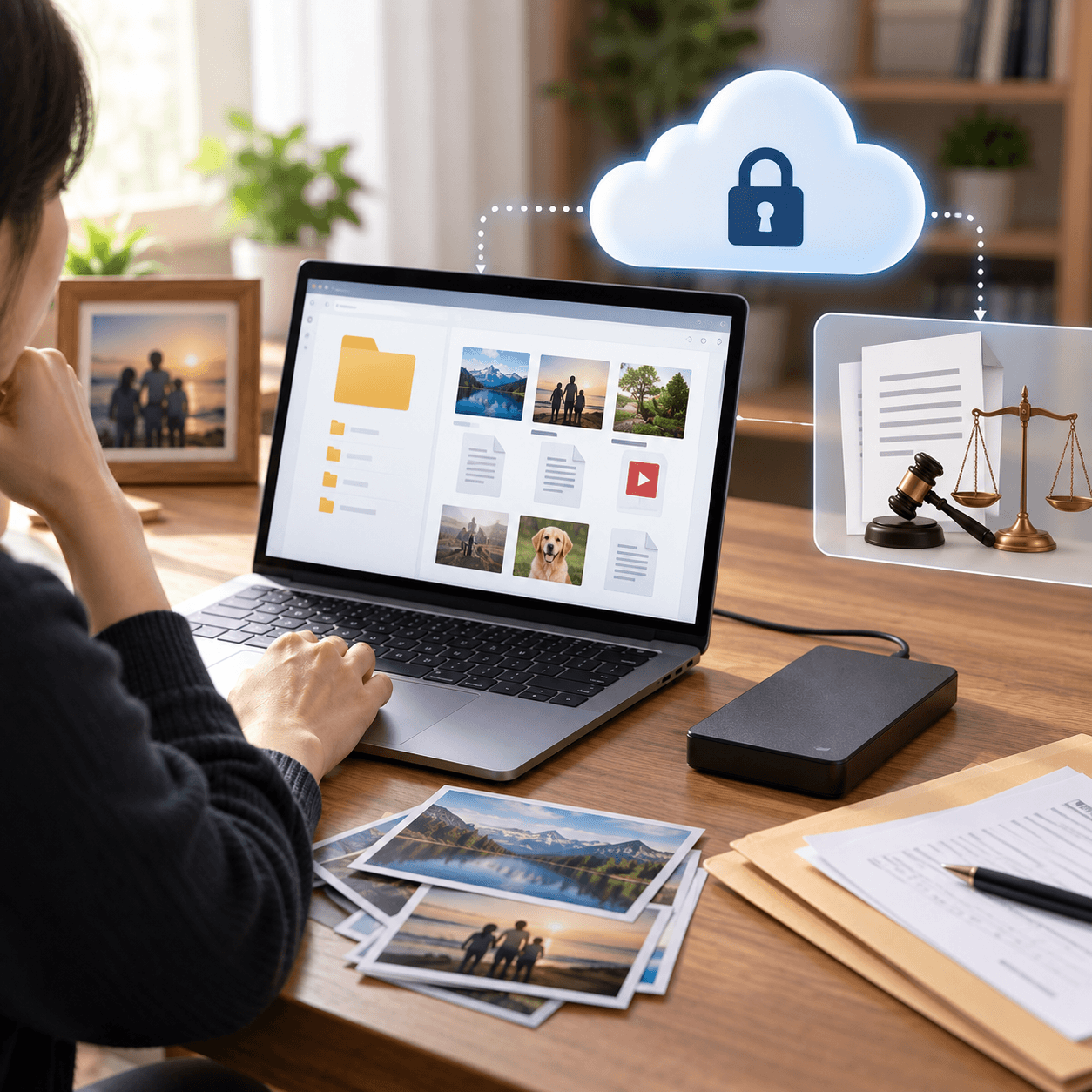 Outlook 메일과 OneDrive 파일의 사후 접근 방법을 확인하는 모습.