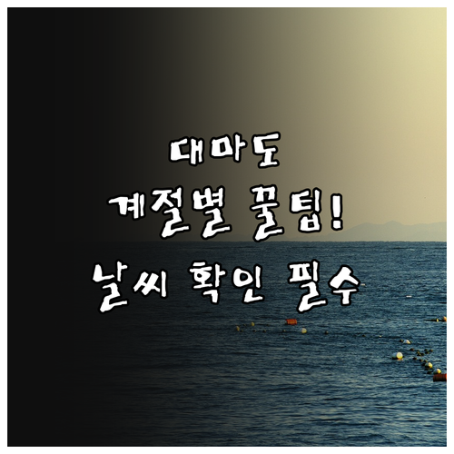 계절별 대마도 배편 예약 전략과 날씨..