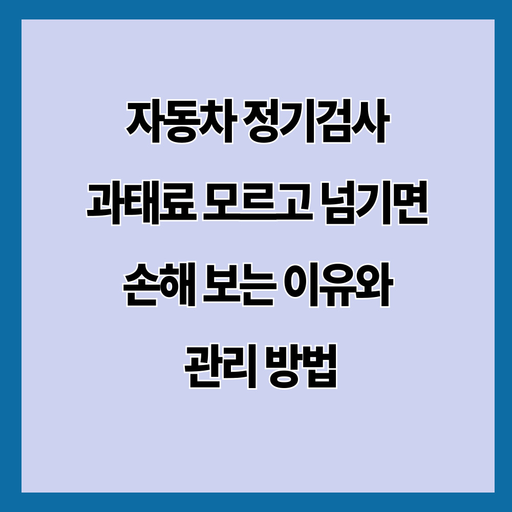 자동차 정기검사 과태료 모르고 넘기면 손해 보는 이유와 관리 방법