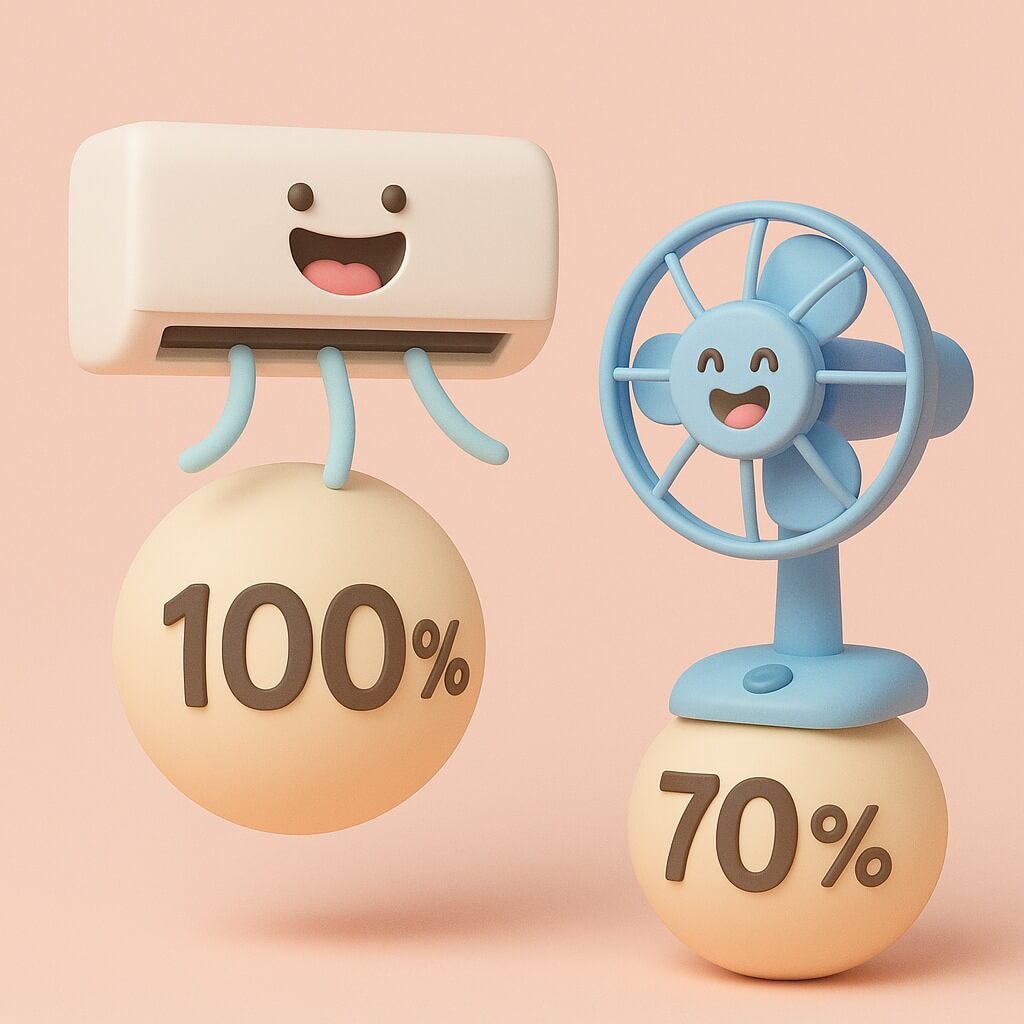에어컨 + 선풍기, 함께 쓰면 왜 효율이 좋아질까?