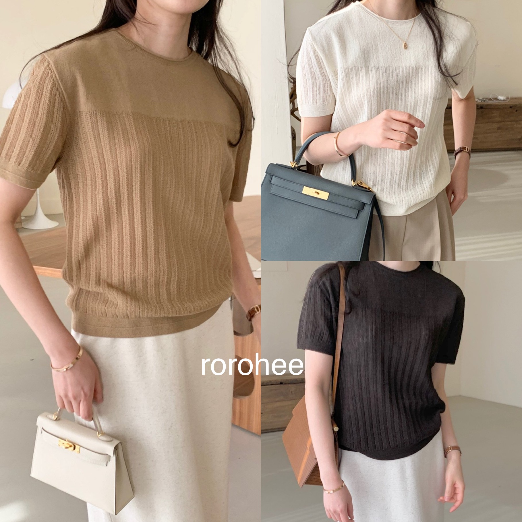 (전체당일) 단독재진행/ 보웬 스카시 반팔 니트