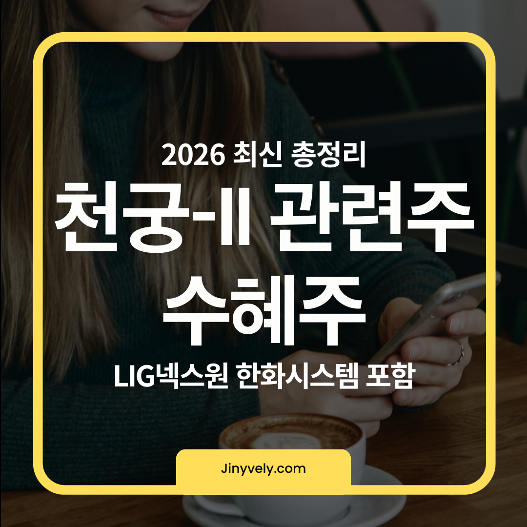 2026년 최신 천궁-II 관련주 및 수혜주 총정리 가이드 이미지. LIG넥스원과 한화시스템을 포함한 핵심 방산 종목 분석 내용 포함