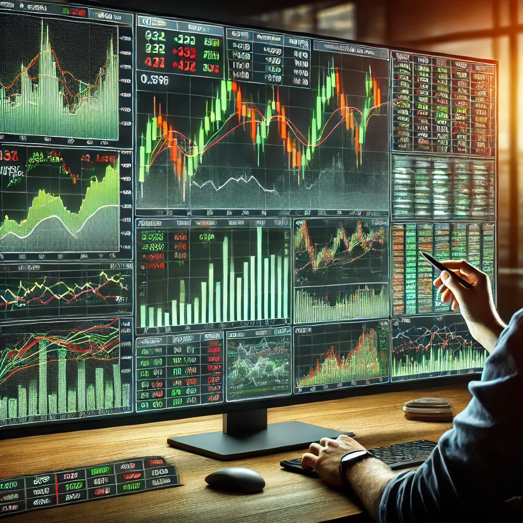 주식 차트와 관련된 사진.