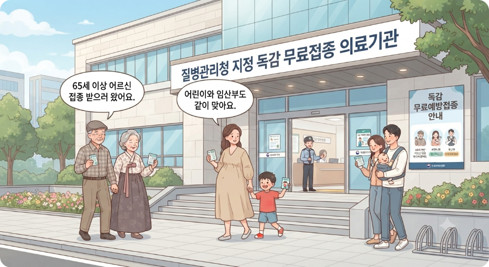 독감 무료접종 대상나이&middot;기간 이미지