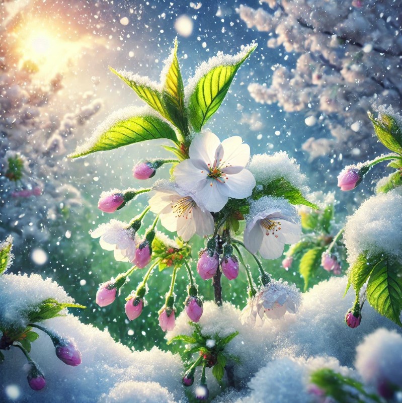 봄 꽃샘추위 폭설 관련 사진