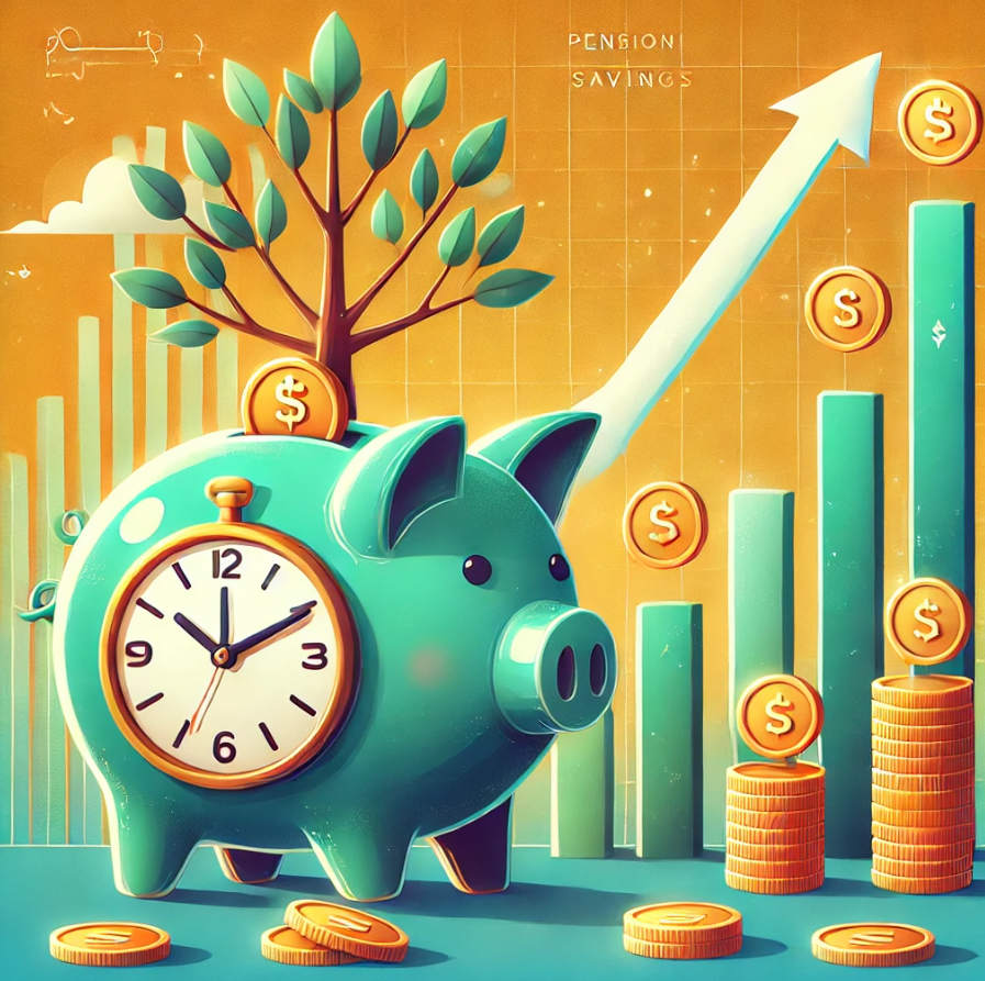 돼지저금통에 연금저축을 넣는장면