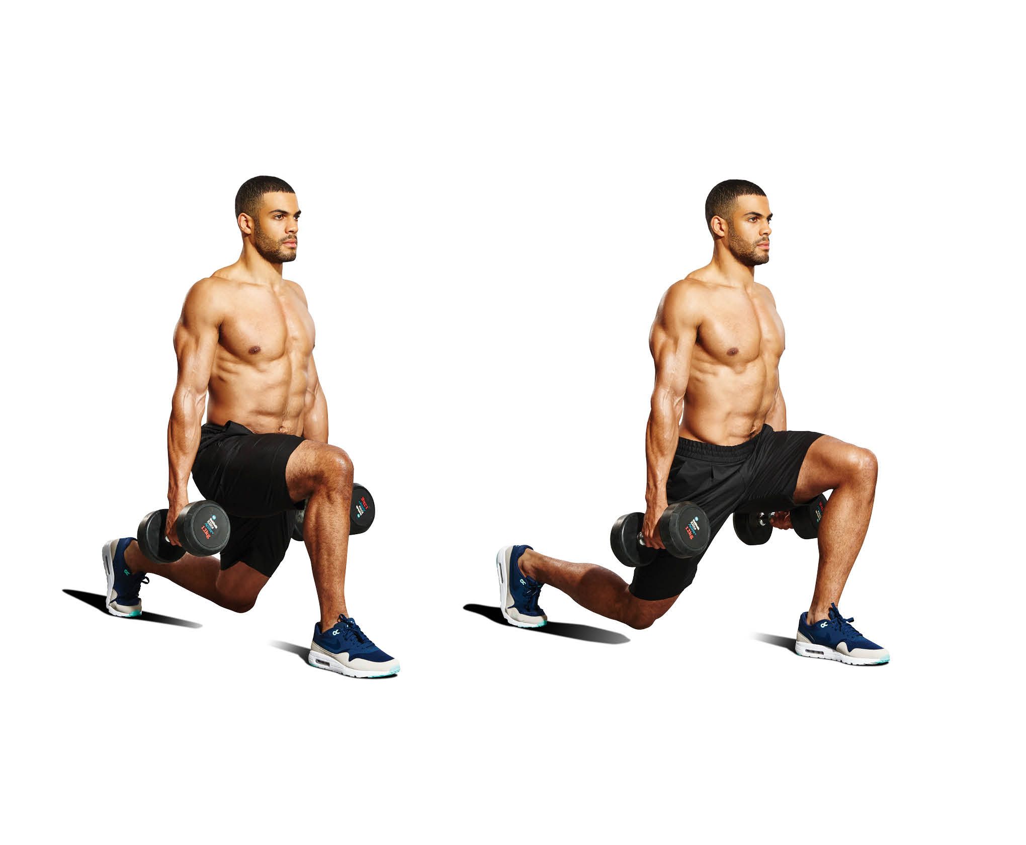 dumbbell walking lunge / 덤벨 워킹 런지 동작 설명