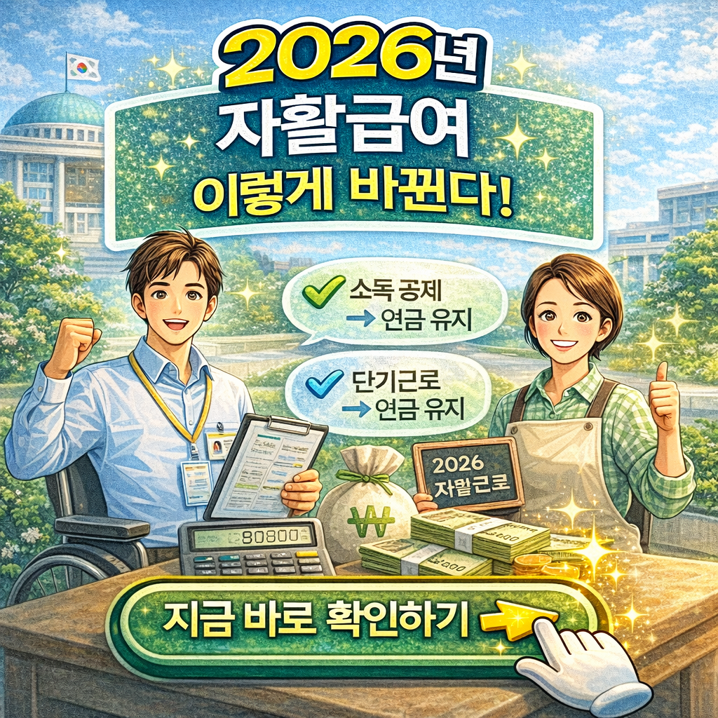 2026 자활근로&middot;급여 개편 핵심요약 ❘ 부양의무자 완화부터 인센티브까지
