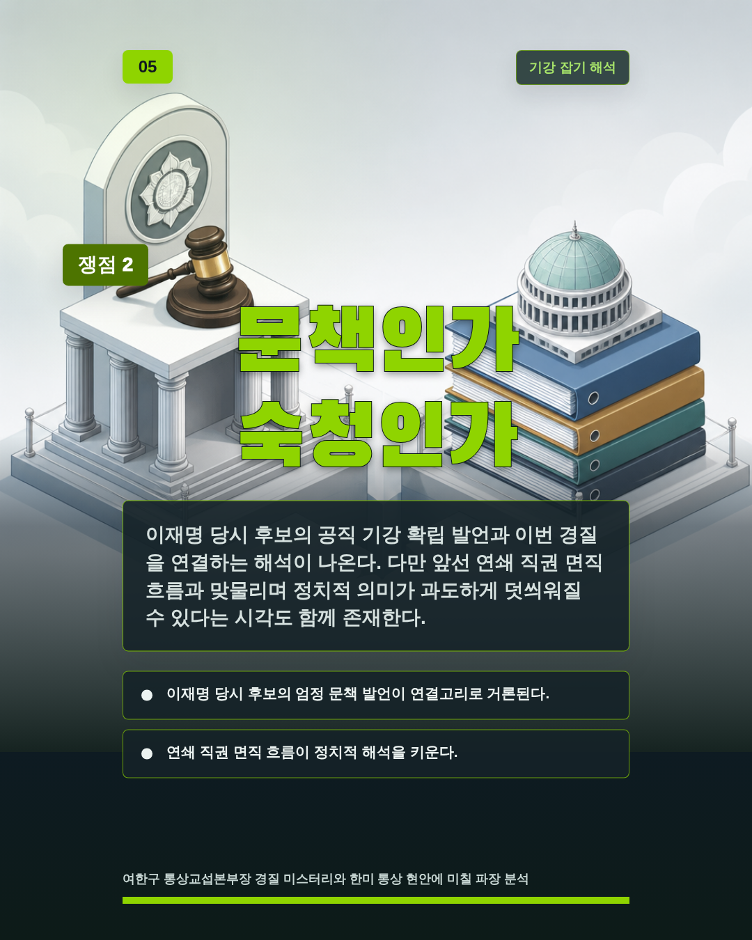문책인가 숙청인가