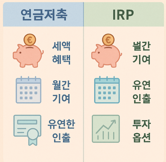 연금저축과 IRP를 비교한 이미지