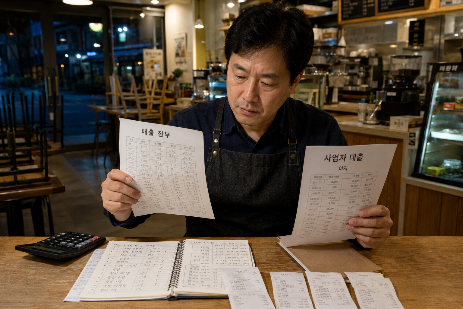 매출 감소와 사업자대출 이자를 함께 점검하는 자영업자
