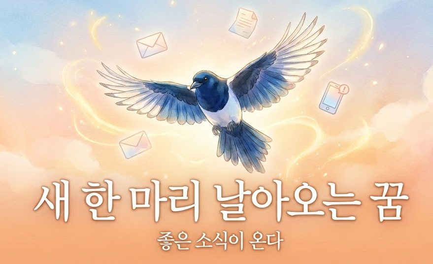 새 한 마리 날아오는 꿈 길몽? 소식 기회 태몽 완벽 해몽