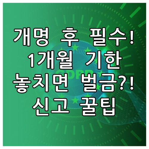 개명 허가 후 1개월 내 필수 이행 ..