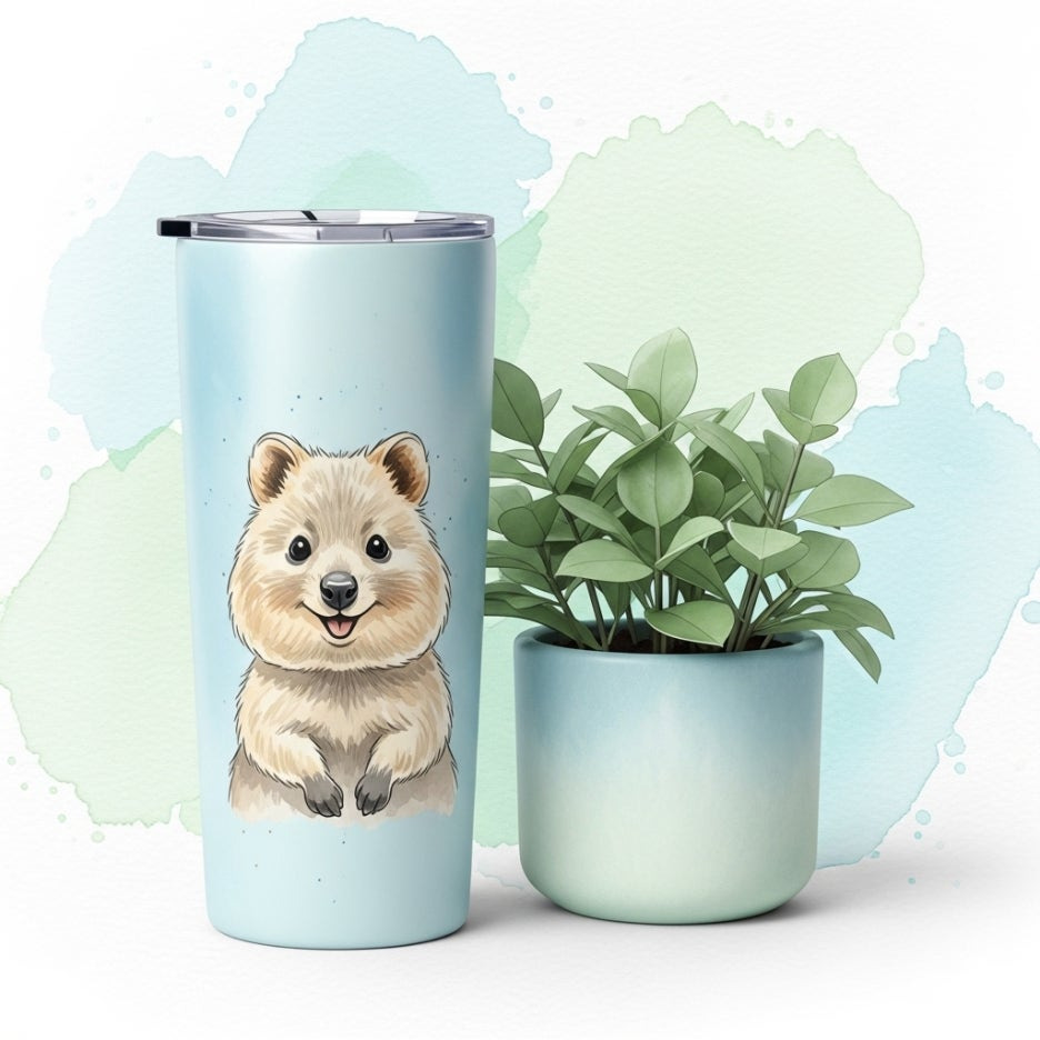 귀여운 일러스트가 그려진 실용적인 텀블러