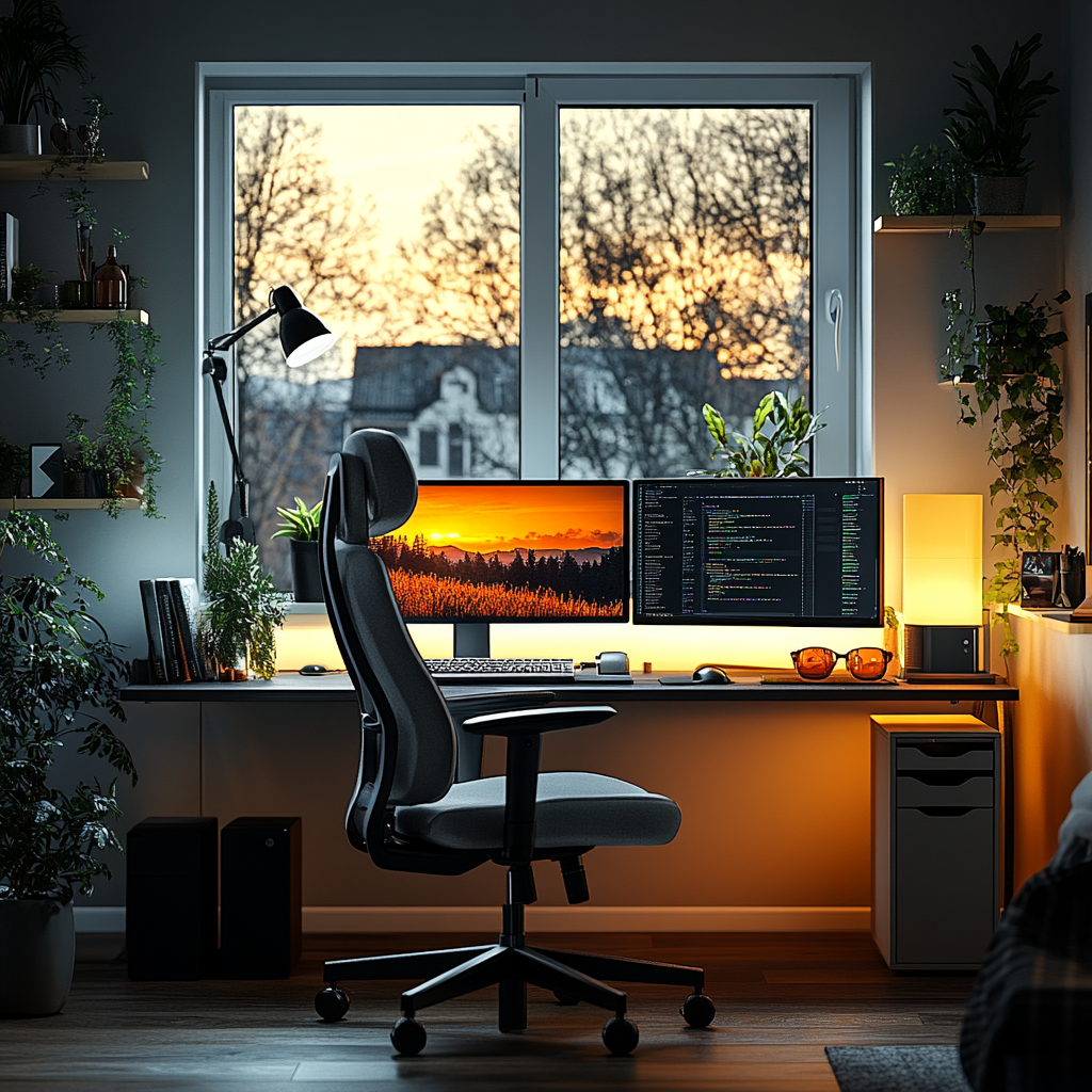 재택근무를 하는 공간