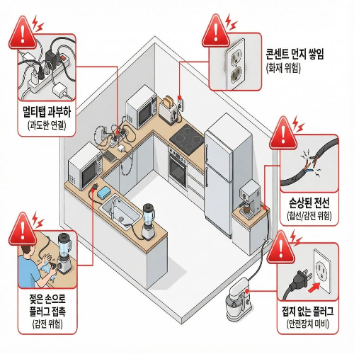 주방 전기 안전, 누전·과부하 예방하고 전기료 절약하는 법
