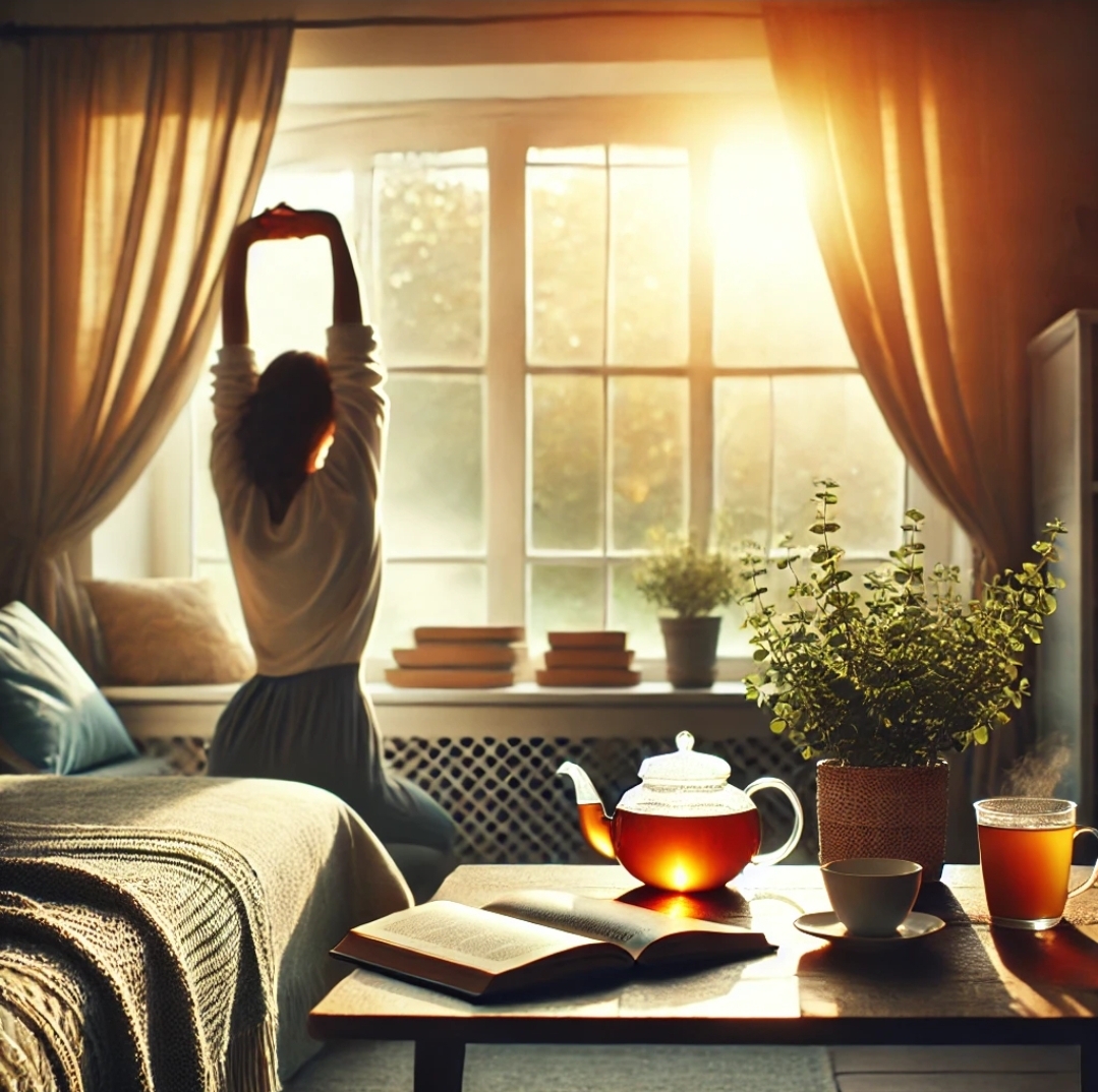 웰빙 습관과 어울리는 평온한 아침 풍경