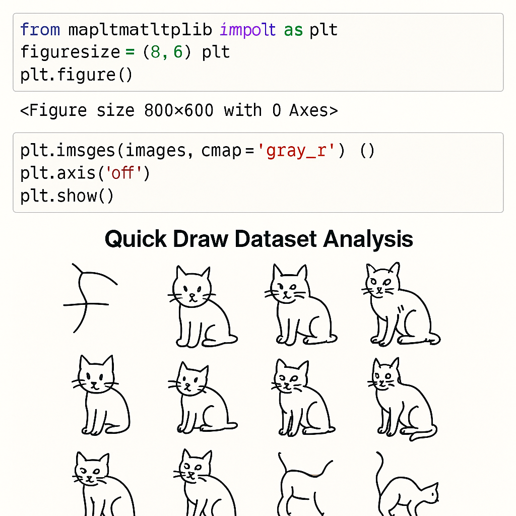 Python을 사용한 퀵드로우 데이터셋 시각화 결과