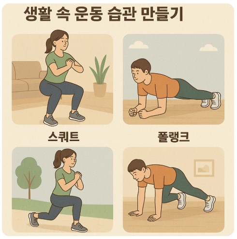 생활 속 운동 습관 만들기 이미지