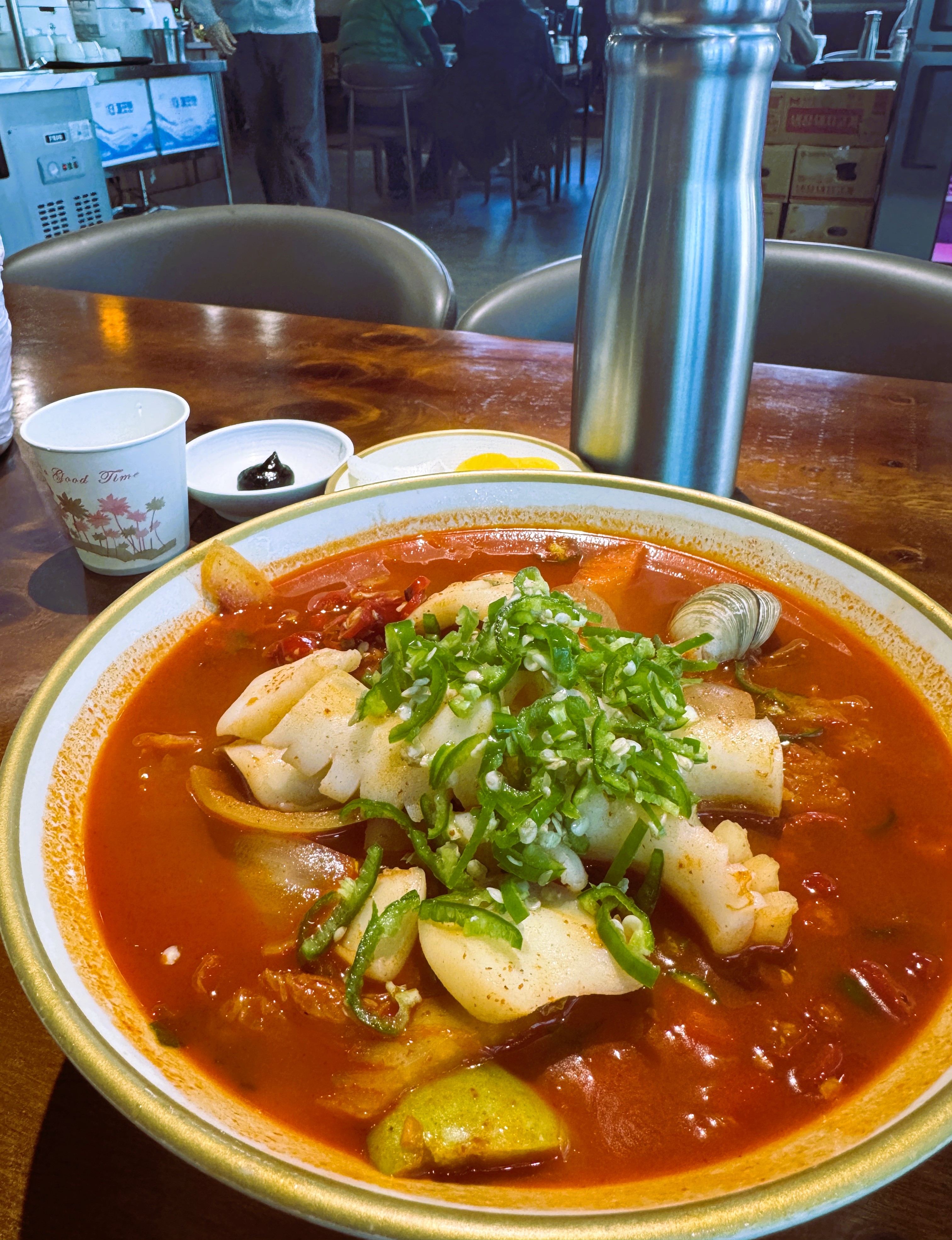 용인 처인구 포곡 갑짬뽕 고추갑짬뽕 비주얼. 갑오징어랑 물총조개 매운 짬뽕 사진