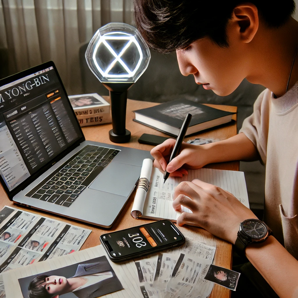 김용빈 콘서트 티켓팅에 몰두하는 팬의 모습